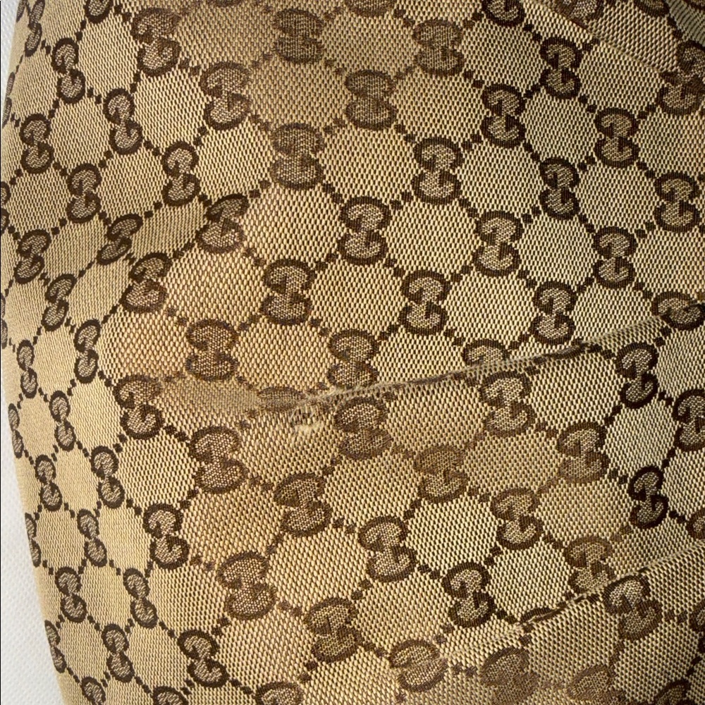 Gucci Brown Monogram Shoulder Bag with Pink Trim - Picture 10 of 16